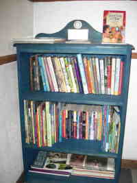 Photo of little blue book shelf Photo of little blue book shelf