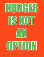 Text image: Hunger is not an option